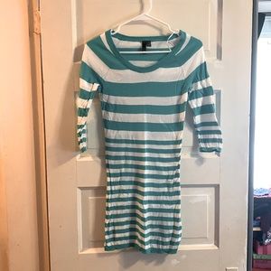 Green and White Striped Top